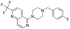 5-[4-(4-FLUOROBENZYL)PIPERAZIN-1-YL]-2-(TRIFLUOROMETHYL)-1,6-NAPHTHYRIDINE Struktur