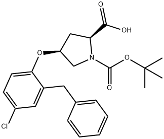 (2S,4S)-4-(2-BENZYL-4-CHLOROPHENOXY)-1-(TERT-BUTOXYCARBONYL)-2-PYRROLIDINECARBOXYLIC ACID Struktur