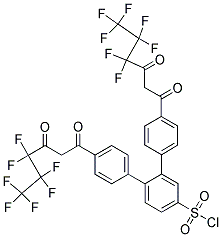 3,4-BIS[4-(4,4,5,5,6,6,6-HEPTAFLUORO-1,3-DIOXOHEXYL)PHENYL]BENZENESULFONYL CHLORIDE Struktur