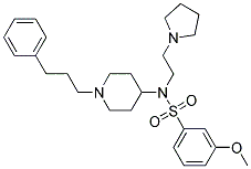 3-METHOXY-N-[1-(3-PHENYLPROPYL)PIPERIDIN-4-YL]-N-(2-PYRROLIDIN-1-YLETHYL)BENZENESULFONAMIDE Struktur