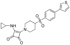 3-(CYCLOPROPYLAMINO)-4-(4-([4-(3-THIENYL)PHENYL]SULFONYL)PIPERIDIN-1-YL)CYCLOBUT-3-ENE-1,2-DIONE Struktur