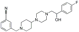 3-[(4-(4-[2-(4-FLUOROPHENYL)-2-HYDROXYETHYL]PIPERAZIN-1-YL)PIPERIDIN-1-YL)METHYL]BENZONITRILE Struktur