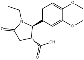 (2R,3R)-2-(3,4-DIMETHOXY-PHENYL)-1-ETHYL-5-OXO-PYRROLIDINE-3-CARBOXYLIC ACID Struktur