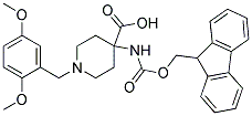 4-(((9H-FLUOREN-9-YL)METHOXY)CARBONYLAMINO)-1-(2,5-DIMETHOXYBENZYL)PIPERIDINE-4-CARBOXYLIC ACID Struktur