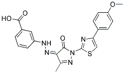 3-(N'-(1-[4-(4-METHOXY-PHENYL)-THIAZOL-2-YL]-3-METHYL-5-OXO-1,5-DIHYDRO-PYRAZOL-4-YLIDENE)-HYDRAZINO)-BENZOIC ACID Struktur