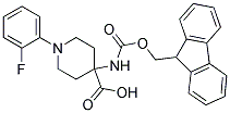 4-(((9H-FLUOREN-9-YL)METHOXY)CARBONYLAMINO)-1-(2-FLUOROPHENYL)PIPERIDINE-4-CARBOXYLIC ACID Struktur