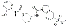 5-[(DIMETHYLAMINO)SULFONYL]-N-(1-([(2-METHOXYPHENYL)AMINO]CARBONYL)PIPERIDIN-3-YL)INDOLINE-1-CARBOXAMIDE Struktur