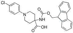 4-(((9H-FLUOREN-9-YL)METHOXY)CARBONYLAMINO)-1-(4-CHLOROPHENYL)PIPERIDINE-4-CARBOXYLIC ACID Struktur