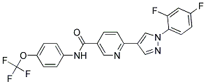 6-[1-(2,4-DIFLUOROPHENYL)-1H-PYRAZOL-4-YL]-N-[4-(TRIFLUOROMETHOXY)PHENYL]NICOTINAMIDE Struktur