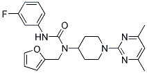 N-[1-(4,6-DIMETHYLPYRIMIDIN-2-YL)PIPERIDIN-4-YL]-N'-(3-FLUOROPHENYL)-N-(2-FURYLMETHYL)UREA Struktur