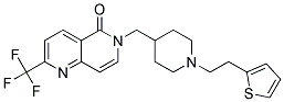 6-((1-[2-(2-THIENYL)ETHYL]PIPERIDIN-4-YL)METHYL)-2-(TRIFLUOROMETHYL)-1,6-NAPHTHYRIDIN-5(6H)-ONE Struktur