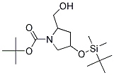 4-(TERT-BUTYL-DIMETHYL-SILANYLOXY)-2-HYDROXYMETHYL-PYRROLIDINE-1-CARBOXYLIC ACID TERT-BUTYL ESTER Struktur