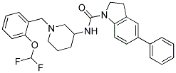 N-(1-[2-(DIFLUOROMETHOXY)BENZYL]PIPERIDIN-3-YL)-5-PHENYLINDOLINE-1-CARBOXAMIDE Struktur