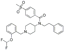 N-(1-[2-(DIFLUOROMETHOXY)BENZYL]PIPERIDIN-4-YL)-4-(METHYLSULFONYL)-N-(2-PHENYLETHYL)BENZAMIDE Struktur