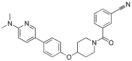 3-[(4-(4-[6-(DIMETHYLAMINO)PYRIDIN-3-YL]PHENOXY)PIPERIDIN-1-YL)CARBONYL]BENZONITRILE Struktur