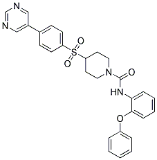 N-(2-PHENOXYPHENYL)-4-[(4-PYRIMIDIN-5-YLPHENYL)SULFONYL]PIPERIDINE-1-CARBOXAMIDE Struktur