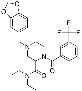 4-(1,3-BENZODIOXOL-5-YLMETHYL)-N,N-DIETHYL-1-[3-(TRIFLUOROMETHYL)BENZOYL]PIPERAZINE-2-CARBOXAMIDE Struktur