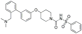 4-((2'-[(DIMETHYLAMINO)METHYL]BIPHENYL-3-YL)OXY)-N-(PHENYLSULFONYL)PIPERIDINE-1-CARBOXAMIDE Struktur