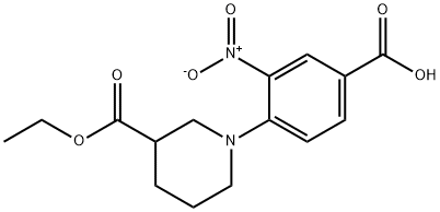 4-[3-(ETHOXYCARBONYL)PIPERIDIN-1-YL]-3-NITROBENZOIC ACID Struktur