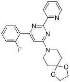 8-[6-(2-FLUOROPHENYL)-2-PYRIDIN-2-YLPYRIMIDIN-4-YL]-1,4-DIOXA-8-AZASPIRO[4.5]DECANE Struktur