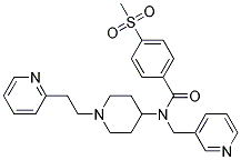 4-(METHYLSULFONYL)-N-[1-(2-PYRIDIN-2-YLETHYL)PIPERIDIN-4-YL]-N-(PYRIDIN-3-YLMETHYL)BENZAMIDE Struktur