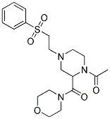 4-((1-ACETYL-4-[2-(PHENYLSULFONYL)ETHYL]PIPERAZIN-2-YL)CARBONYL)MORPHOLINE Struktur