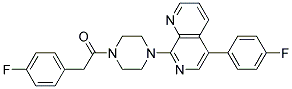 5-(4-FLUOROPHENYL)-8-(4-[(4-FLUOROPHENYL)ACETYL]PIPERAZIN-1-YL)-1,7-NAPHTHYRIDINE Struktur