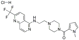 N-(2-(4-[(1-METHYL-1H-PYRROL-2-YL)CARBONYL]PIPERAZIN-1-YL)ETHYL)-2-(TRIFLUOROMETHYL)-1,6-NAPHTHYRIDIN-5-AMINE HYDROCHLORIDE Struktur