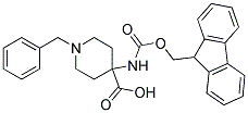 4-(((9H-FLUOREN-9-YL)METHOXY)CARBONYLAMINO)-1-BENZYLPIPERIDINE-4-CARBOXYLIC ACID Struktur