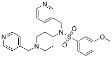 3-METHOXY-N-(PYRIDIN-3-YLMETHYL)-N-[1-(PYRIDIN-4-YLMETHYL)PIPERIDIN-4-YL]BENZENESULFONAMIDE Struktur