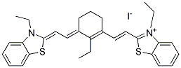 3-ETHYL-2-[(E)-2-(2-ETHYL-3-((E)-2-[3-ETHYL-1,3-BENZOTHIAZOL-2(3H)-YLIDENE]ETHYLIDENE)-1-CYCLOHEXEN-1-YL)ETHENYL]-1,3-BENZOTHIAZOL-3-IUM IODIDE Struktur