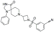 3-([3-(4-OXO-1-PHENYL-1,3,8-TRIAZASPIRO[4.5]DEC-8-YL)AZETIDIN-1-YL]SULFONYL)BENZONITRILE Struktur