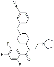 N-[1-(3-CYANOBENZYL)PIPERIDIN-4-YL]-2,4,5-TRIFLUORO-N-(2-PYRROLIDIN-1-YLETHYL)BENZAMIDE Struktur