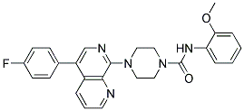 4-[5-(4-FLUOROPHENYL)-1,7-NAPHTHYRIDIN-8-YL]-N-(2-METHOXYPHENYL)PIPERAZINE-1-CARBOXAMIDE Struktur