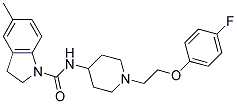 N-(1-[2-(4-FLUOROPHENOXY)ETHYL]PIPERIDIN-4-YL)-5-METHYLINDOLINE-1-CARBOXAMIDE Struktur