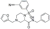 N-BENZYL-1-[(3-CYANOPHENYL)SULFONYL]-4-(2-FURYLMETHYL)PIPERAZINE-2-CARBOXAMIDE Struktur