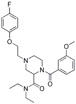 N,N-DIETHYL-4-[2-(4-FLUOROPHENOXY)ETHYL]-1-(3-METHOXYBENZOYL)PIPERAZINE-2-CARBOXAMIDE Struktur