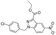 ETHYL 1-(P-CHLOROBENZYL)-5-NITROINDAZOLYL-3-CARBOXYLATE Struktur