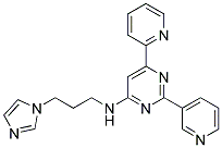 N-[3-(1H-IMIDAZOL-1-YL)PROPYL]-6-PYRIDIN-2-YL-2-PYRIDIN-3-YLPYRIMIDIN-4-AMINE Struktur