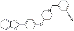 3-((4-[4-(1-BENZOFURAN-2-YL)PHENOXY]PIPERIDIN-1-YL)METHYL)BENZONITRILE Struktur