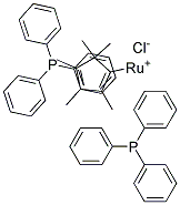 CHLORO(PENTAMETHYLCYCLOPENTADIENYL)BIS(TRIPHENYLPHOSPHINE)RUTHENIUM(II) Struktur