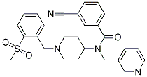 3-CYANO-N-(1-[2-(METHYLSULFONYL)BENZYL]PIPERIDIN-4-YL)-N-(PYRIDIN-3-YLMETHYL)BENZAMIDE Struktur