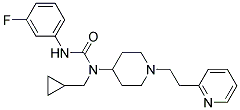 N-(CYCLOPROPYLMETHYL)-N'-(3-FLUOROPHENYL)-N-[1-(2-PYRIDIN-2-YLETHYL)PIPERIDIN-4-YL]UREA Struktur