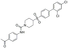 N-(4-ACETYLPHENYL)-4-[(2',4'-DICHLOROBIPHENYL-4-YL)SULFONYL]PIPERIDINE-1-CARBOXAMIDE Struktur