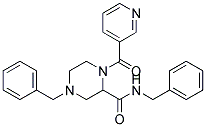 N,4-DIBENZYL-1-(PYRIDIN-3-YLCARBONYL)PIPERAZINE-2-CARBOXAMIDE Struktur