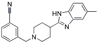 3-([4-(5-METHYL-1H-BENZIMIDAZOL-2-YL)PIPERIDIN-1-YL]METHYL)BENZONITRILE Struktur