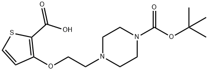 3-(2-[4-(TERT-BUTOXYCARBONYL)PIPERAZINO]ETHOXY)-2-THIOPHENECARBOXYLIC ACID Struktur