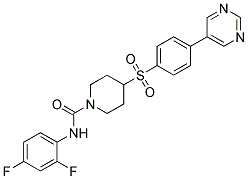 N-(2,4-DIFLUOROPHENYL)-4-[(4-PYRIMIDIN-5-YLPHENYL)SULFONYL]PIPERIDINE-1-CARBOXAMIDE Struktur