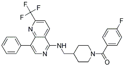 N-([1-(4-FLUOROBENZOYL)PIPERIDIN-4-YL]METHYL)-8-PHENYL-2-(TRIFLUOROMETHYL)-1,6-NAPHTHYRIDIN-5-AMINE Struktur