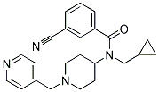 3-CYANO-N-(CYCLOPROPYLMETHYL)-N-[1-(PYRIDIN-4-YLMETHYL)PIPERIDIN-4-YL]BENZAMIDE Struktur